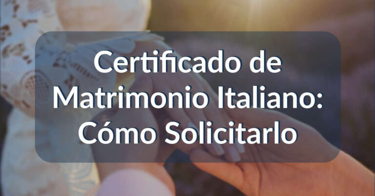 Certificado de Matrimonio Italiano