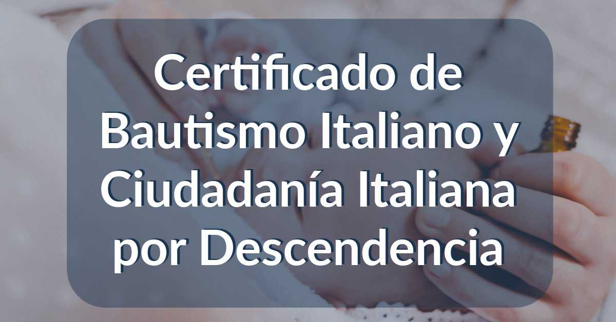 certificado de bautismo italiano