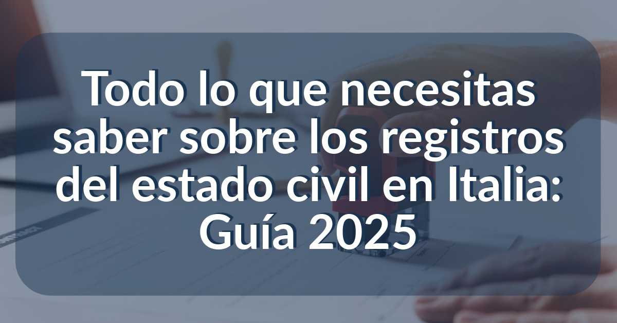 registros del estado civil en Italia