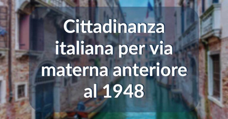 cittadinanza italiana per via materna