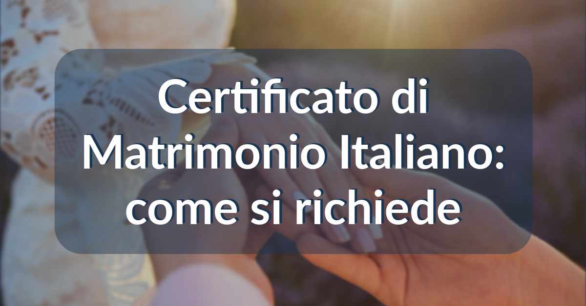certificato di matrimonio
