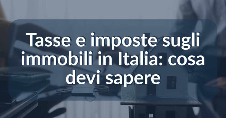 tasse e imposte sugli immobili in italia