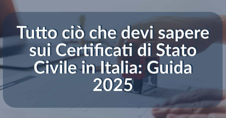 Certificati di Stato Civile in Italia
