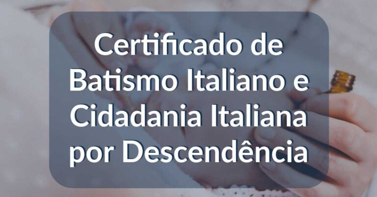 certificado de batismo italiano