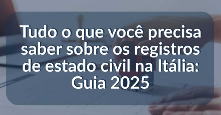 registros de estado civil na Itália