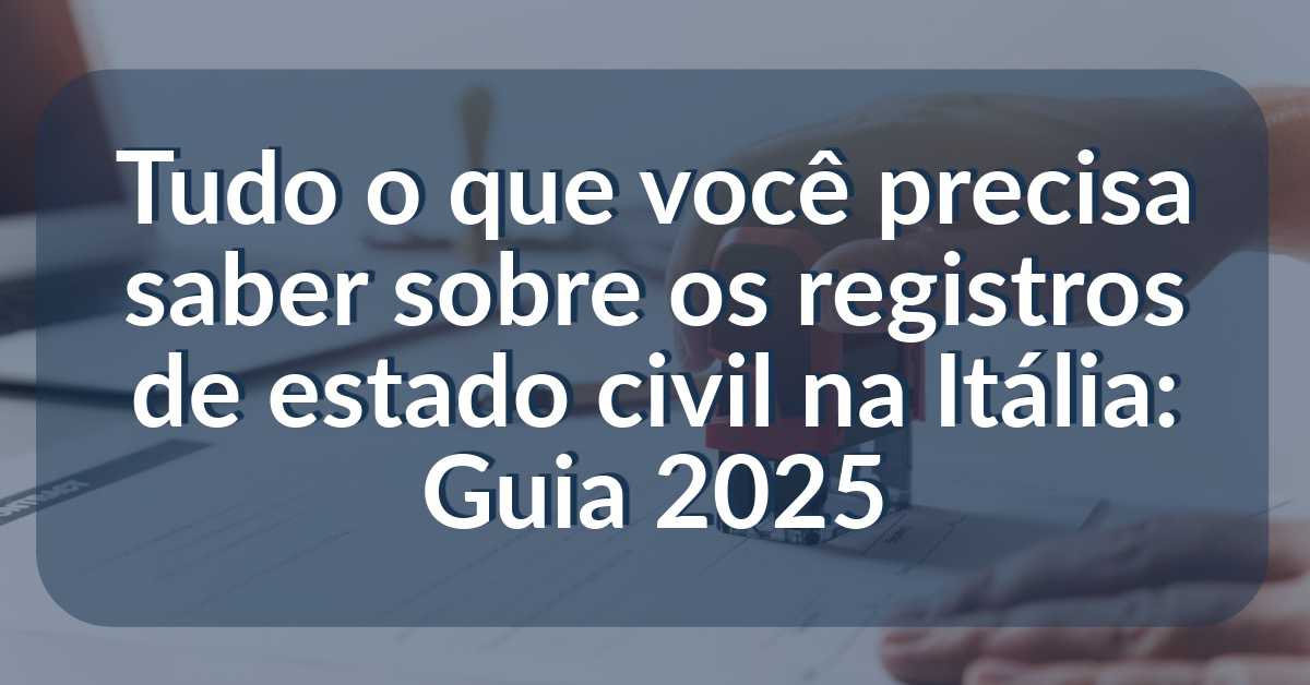 registros de estado civil na Itália