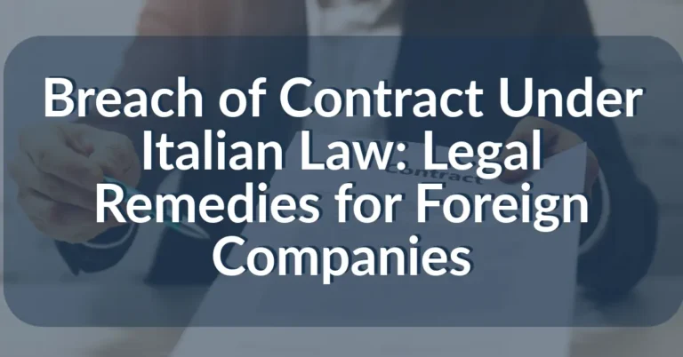 Breach of Contract Under Italian Law