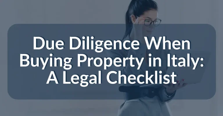 Due Diligence When Buying Property in Italy